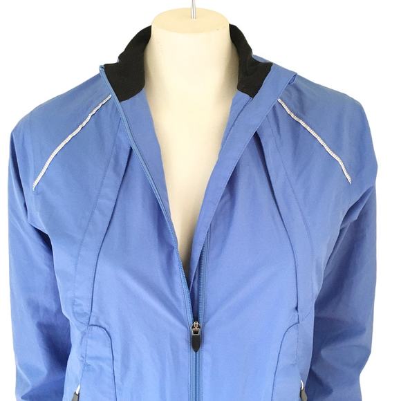 ASICS Mesh Lined Windbreaker Jacket Zip pockets Reflective Media pocket SZ M - Picture 1 of 12